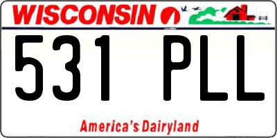 WI license plate 531PLL