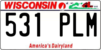 WI license plate 531PLM