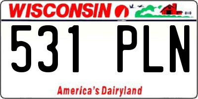 WI license plate 531PLN