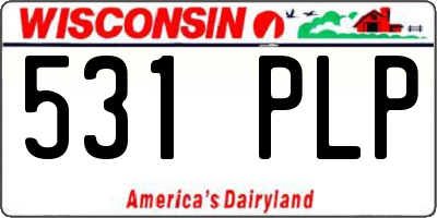 WI license plate 531PLP