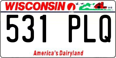 WI license plate 531PLQ