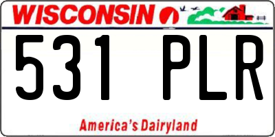 WI license plate 531PLR