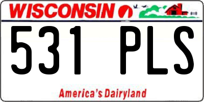 WI license plate 531PLS