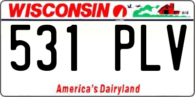 WI license plate 531PLV