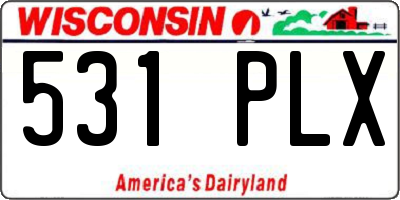 WI license plate 531PLX
