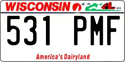 WI license plate 531PMF