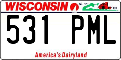 WI license plate 531PML