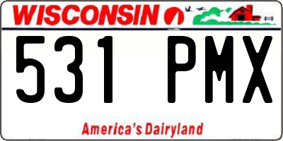 WI license plate 531PMX