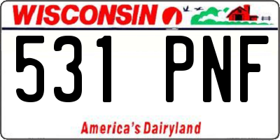 WI license plate 531PNF