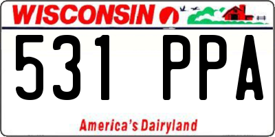 WI license plate 531PPA