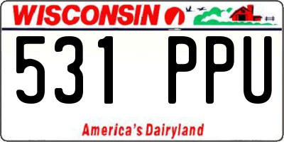 WI license plate 531PPU