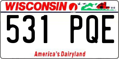 WI license plate 531PQE