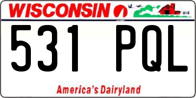 WI license plate 531PQL