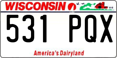 WI license plate 531PQX