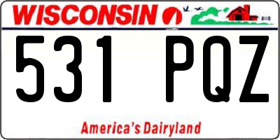 WI license plate 531PQZ