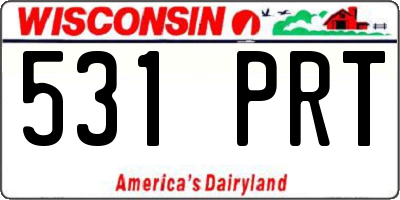 WI license plate 531PRT