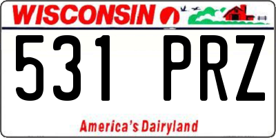 WI license plate 531PRZ