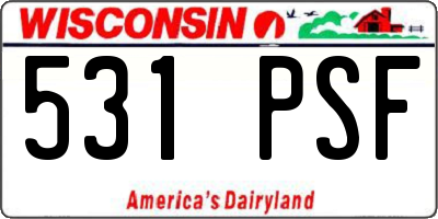 WI license plate 531PSF