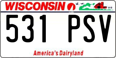 WI license plate 531PSV