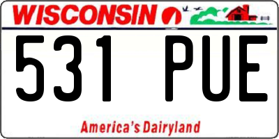 WI license plate 531PUE