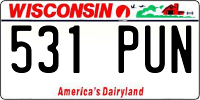 WI license plate 531PUN