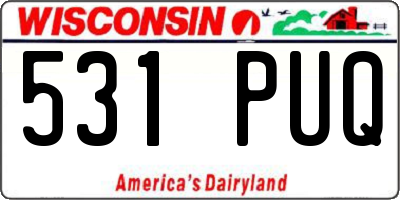 WI license plate 531PUQ