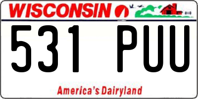 WI license plate 531PUU