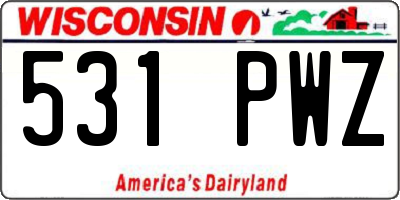 WI license plate 531PWZ