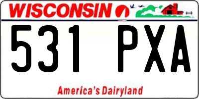 WI license plate 531PXA