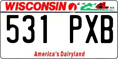 WI license plate 531PXB