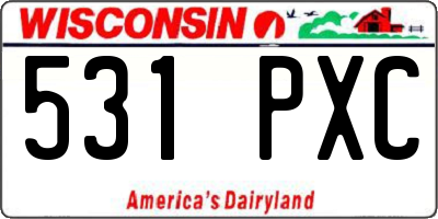 WI license plate 531PXC