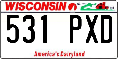 WI license plate 531PXD