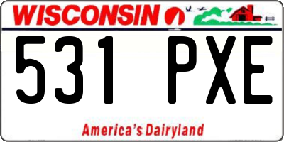 WI license plate 531PXE