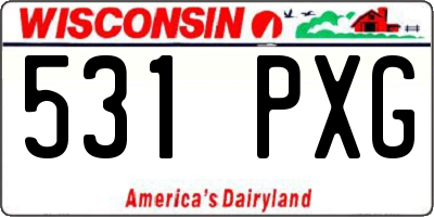 WI license plate 531PXG