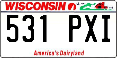 WI license plate 531PXI