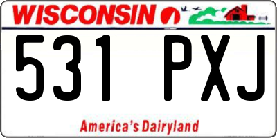 WI license plate 531PXJ