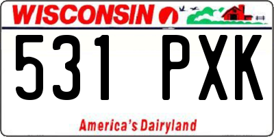 WI license plate 531PXK