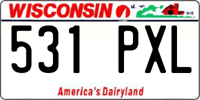 WI license plate 531PXL