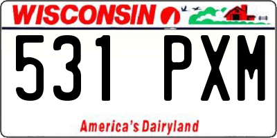 WI license plate 531PXM