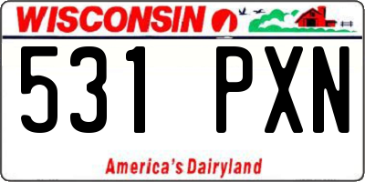 WI license plate 531PXN