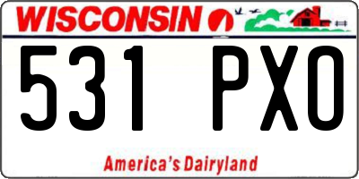 WI license plate 531PXO