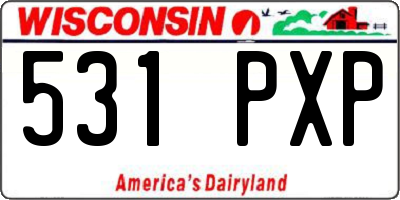 WI license plate 531PXP