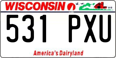 WI license plate 531PXU