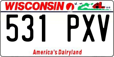 WI license plate 531PXV