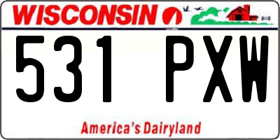 WI license plate 531PXW