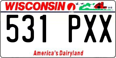 WI license plate 531PXX