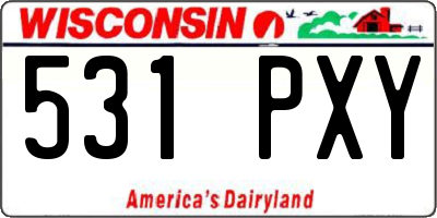 WI license plate 531PXY