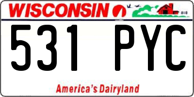 WI license plate 531PYC