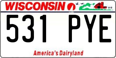 WI license plate 531PYE