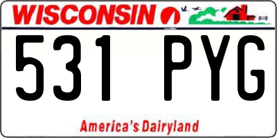 WI license plate 531PYG
